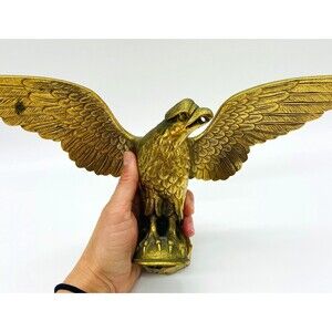 Antique Brass US Army Eagle Finial Decorative Arts Element Statue Flagpoles Vtg
